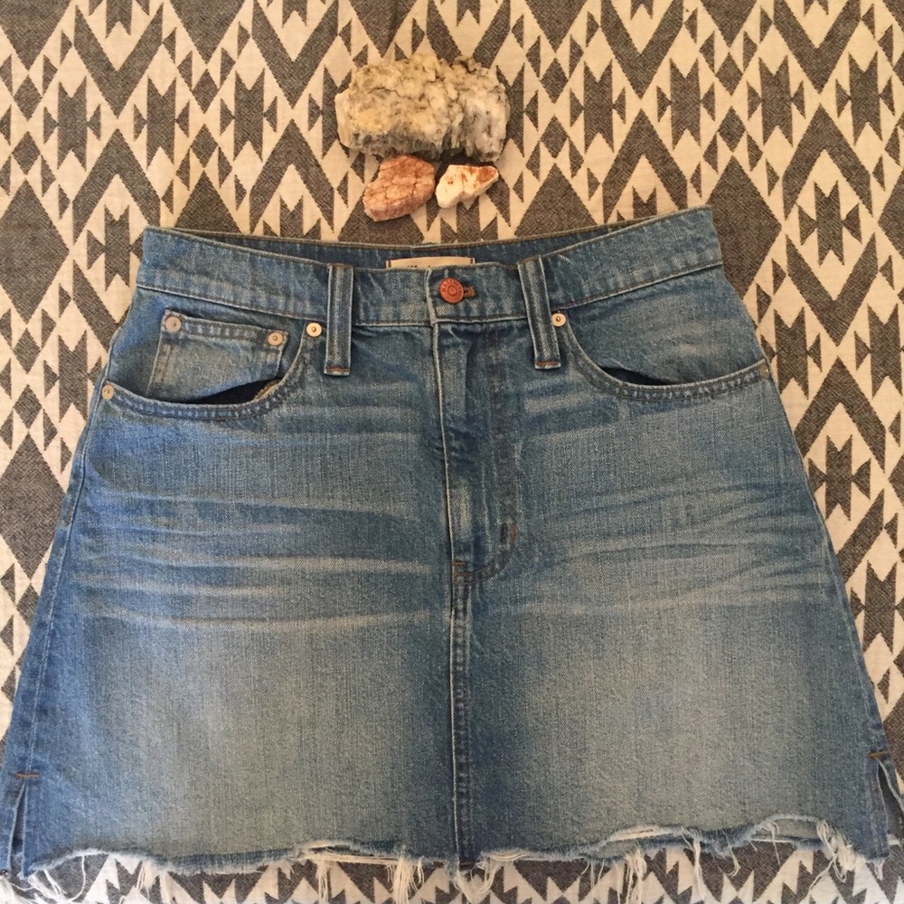 Madewell McCarren Raw Hem Denim Skirt